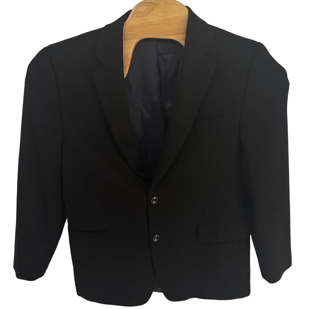 Nautica Mens 40R Black Wool Silk Cashmere Blend Two Button Blazer‎ Sport Coat